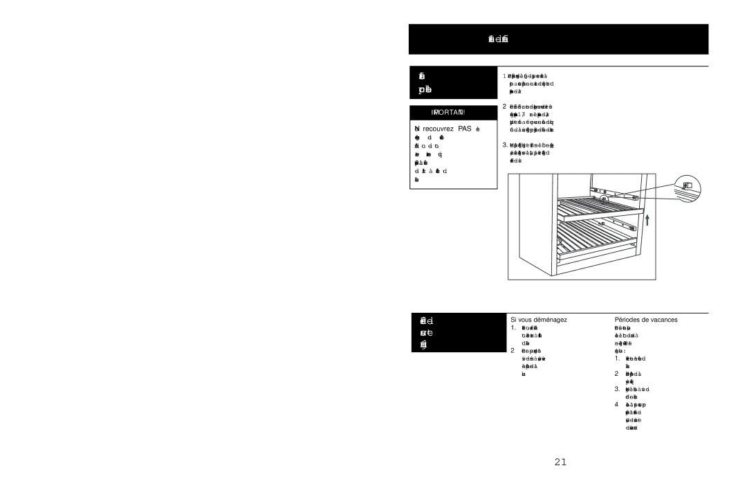 Danby DWC408BLSST owner manual Instructions de fonctionnement Instructions pour tablettes, Si vous déménagez 