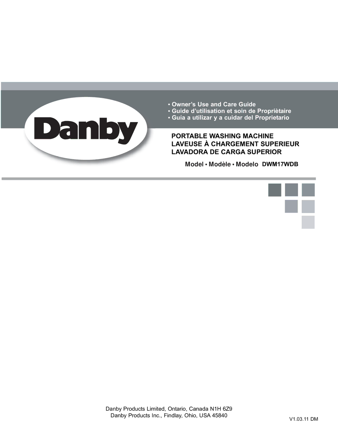 Danby manual Model Modèle Modelo DWM17WDB 