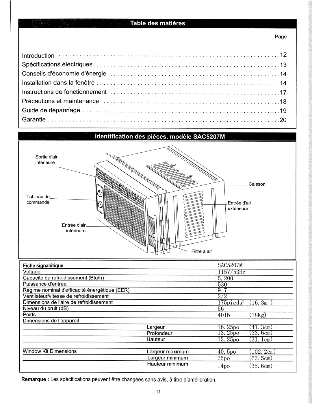 Danby SAC5207M manual 