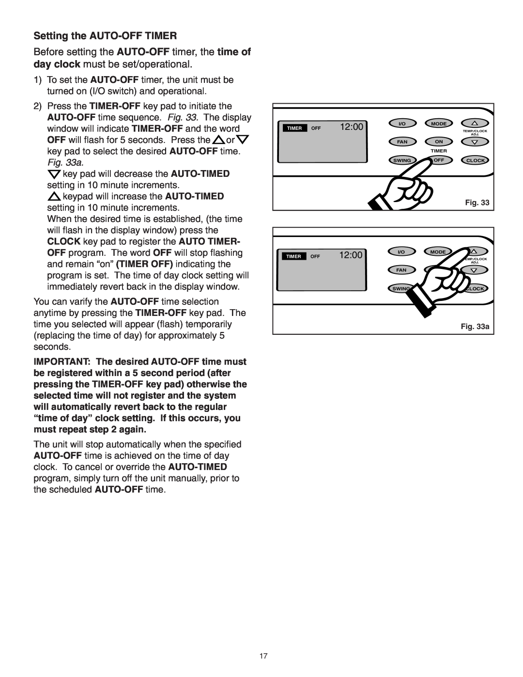 Danby SPAC8499 manual Setting the AUTO-OFFTIMER 