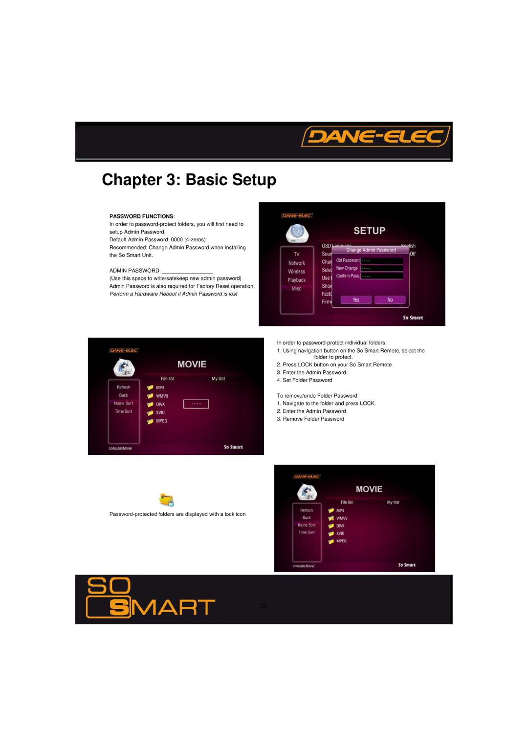 Dane-Elec Memory 802.11 manual Password Functions 