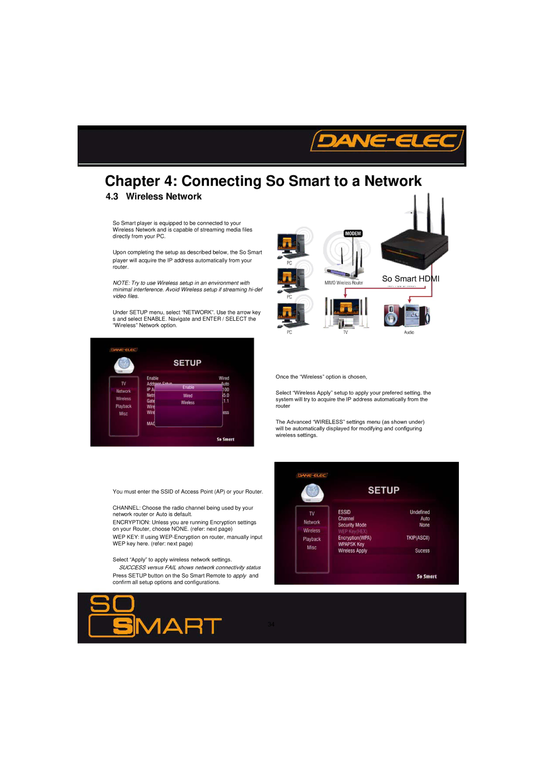 Dane-Elec Memory 802.11 manual Wireless Network 