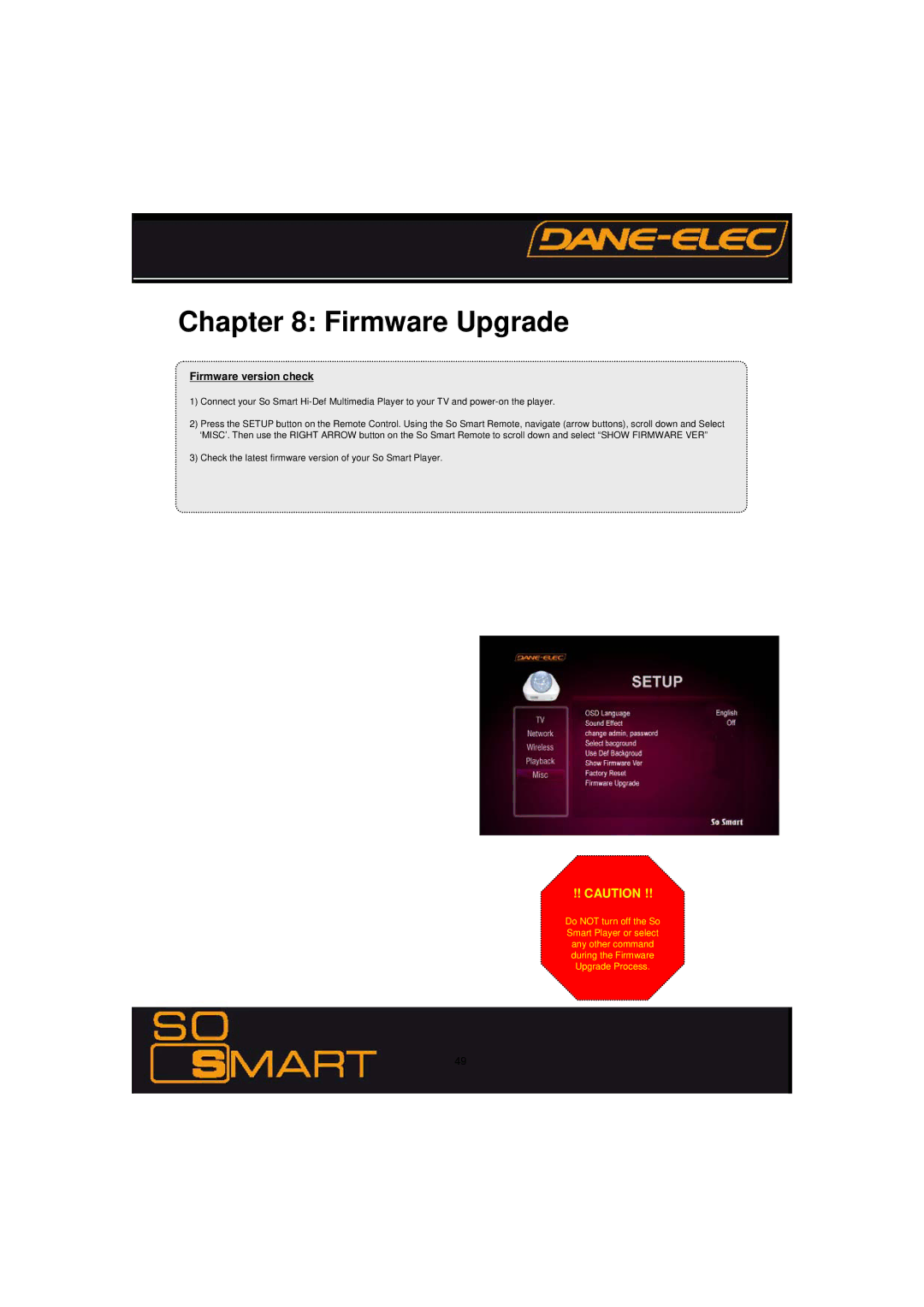 Dane-Elec Memory 802.11 manual Firmware Upgrade, Firmware version check 