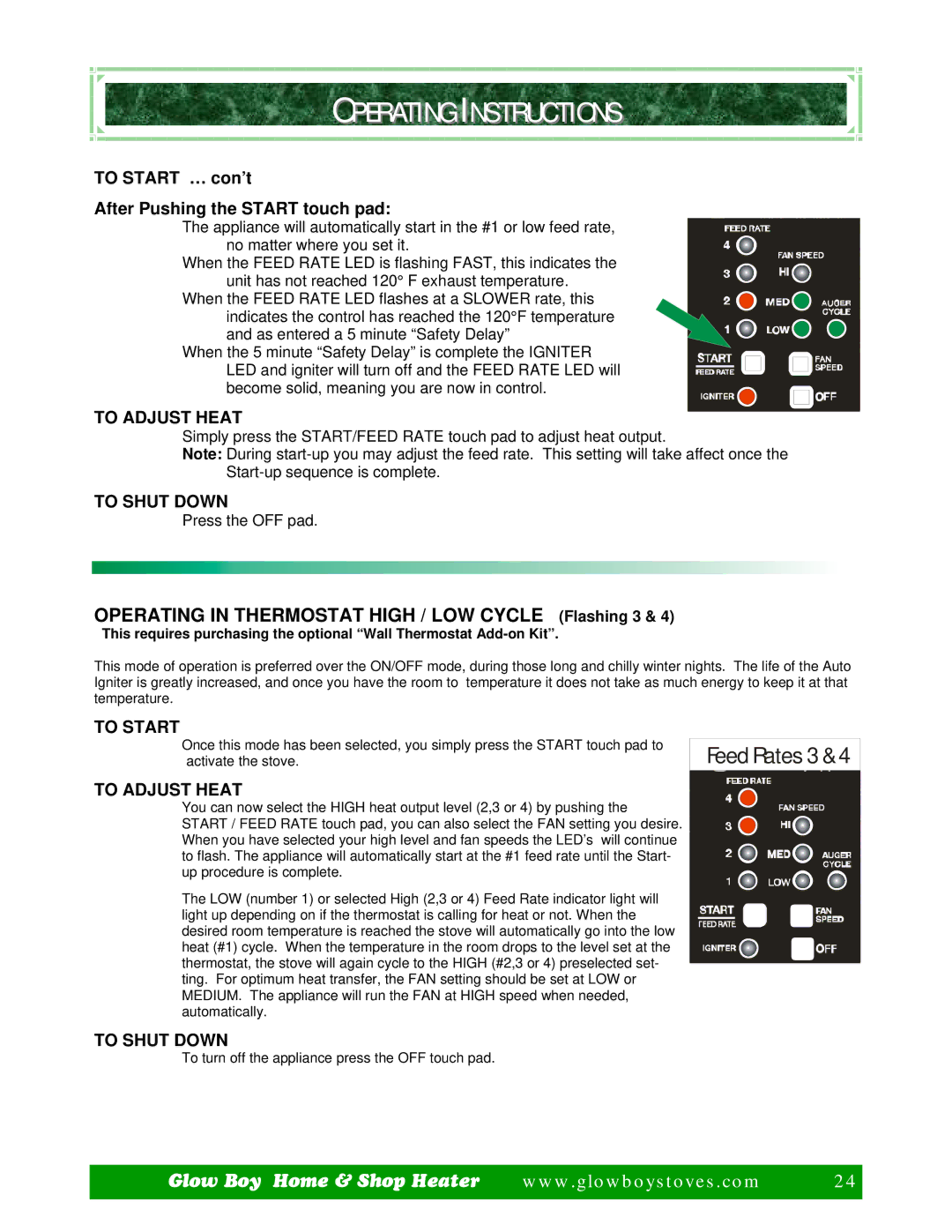 Dansons Group CCGB 2, CCGB 1 manual Operating in Thermostat High / LOW Cycle Flashing 3 