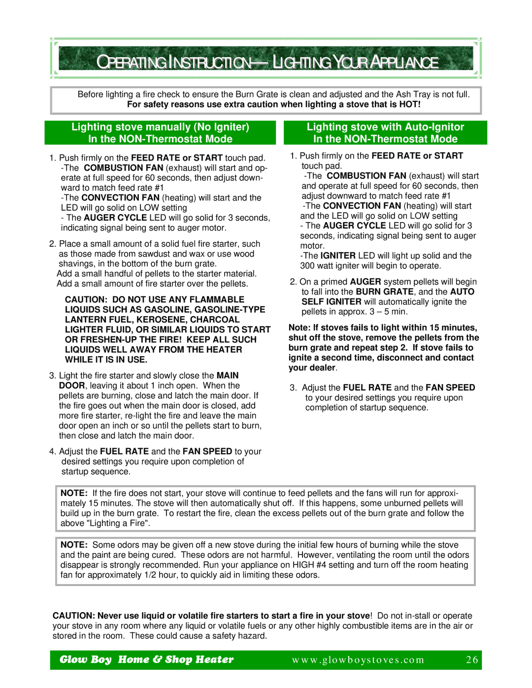 Dansons Group CCGB 2, CCGB 1 manual Operating INSTRUCTION- Lighting Your Appliance 