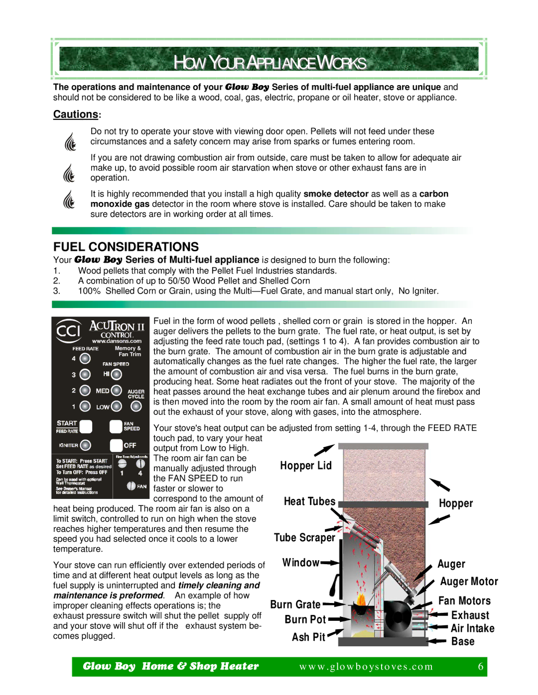 Dansons Group CCGB 2, CCGB 1 manual HOW Your Appliance Works, Fuel Considerations, Tube Scraper 