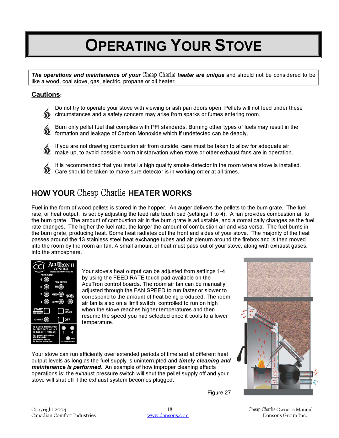 Dansons Group HCF300, HCF120, HCS, HCJ manual Operating Your Stove, HOW Your Cheap Charlie Heater Works 