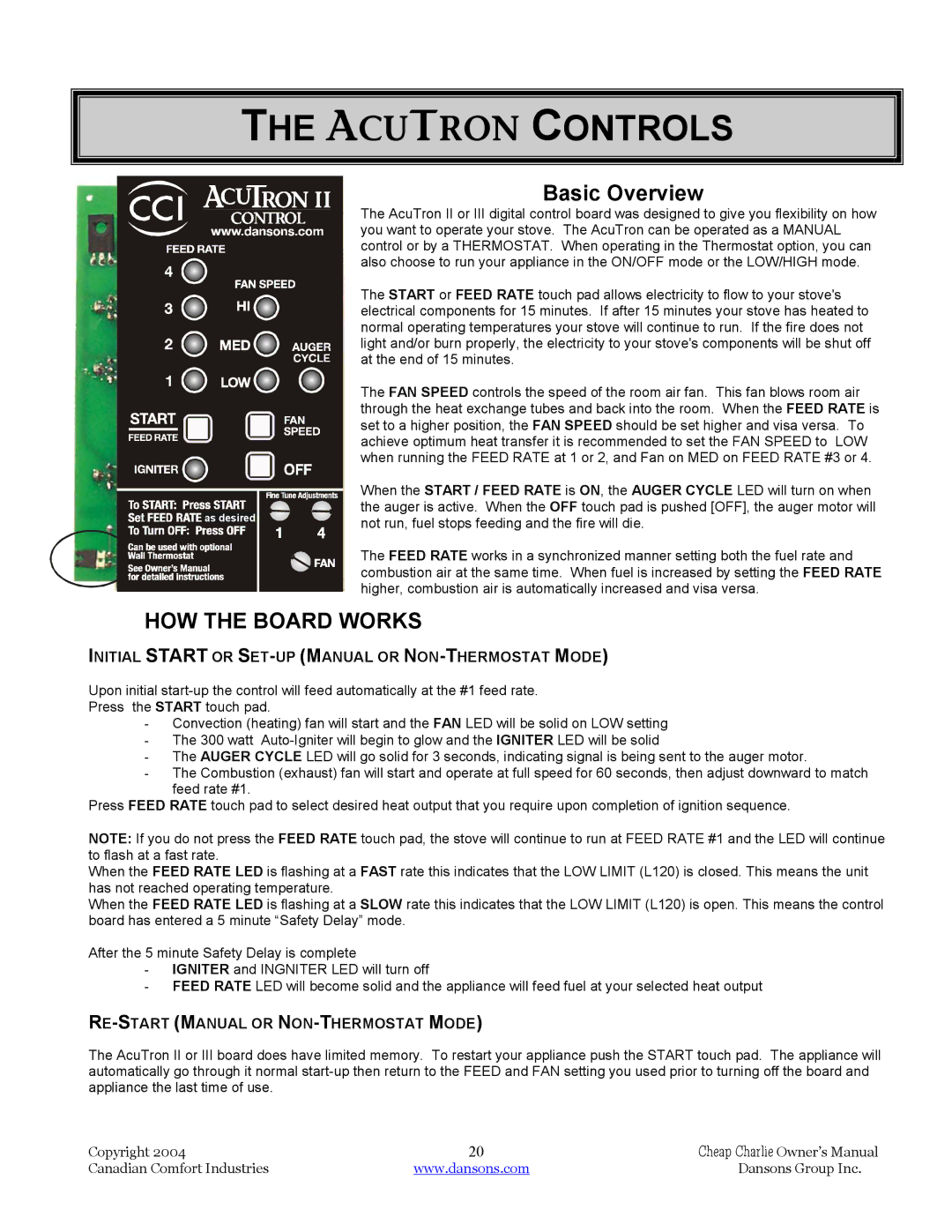 Dansons Group HCF120, HCS, HCF300, HCJ manual Basic Overview, HOW the Board Works 