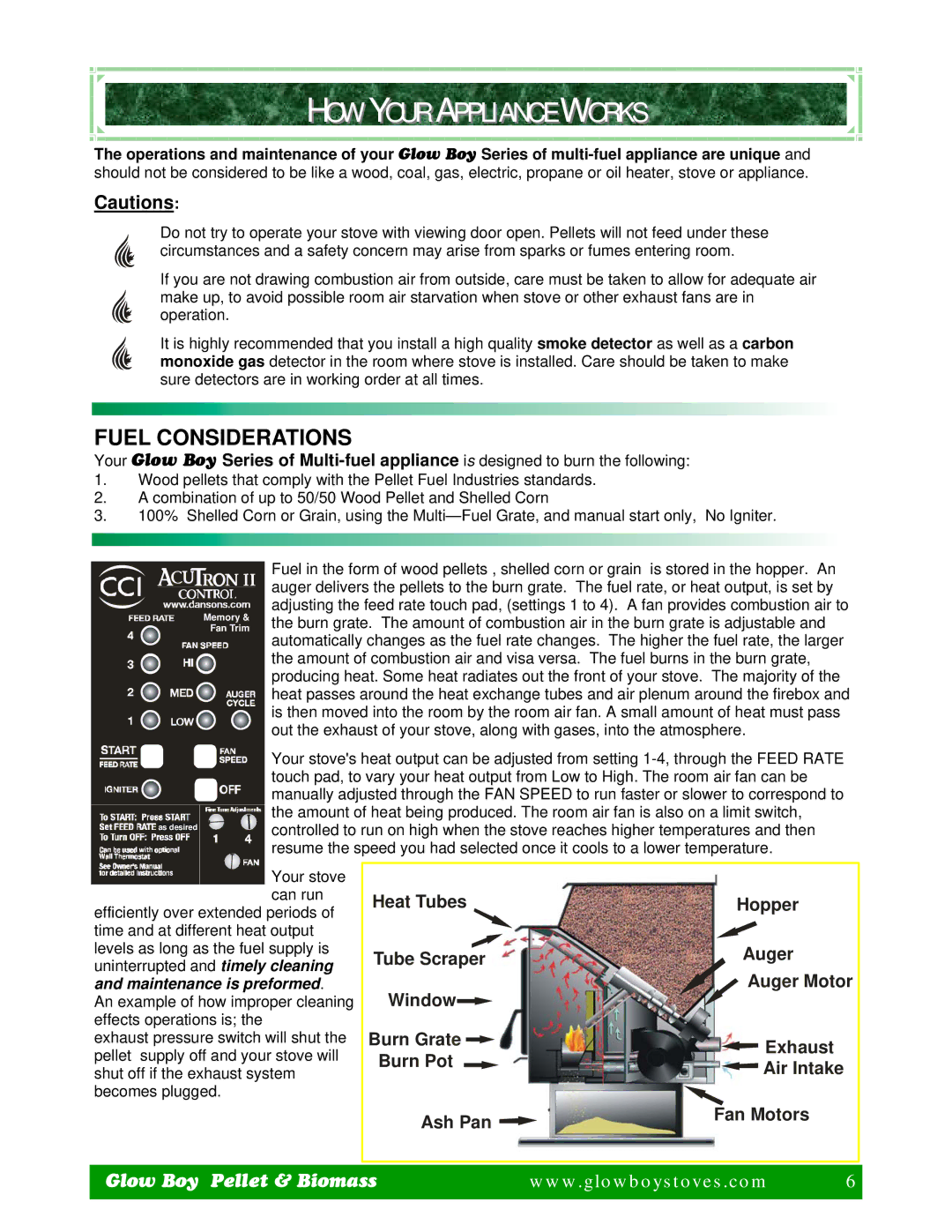 Dansons Group IGB, FGB manual HOW Your Appliance Works, Fuel Considerations 