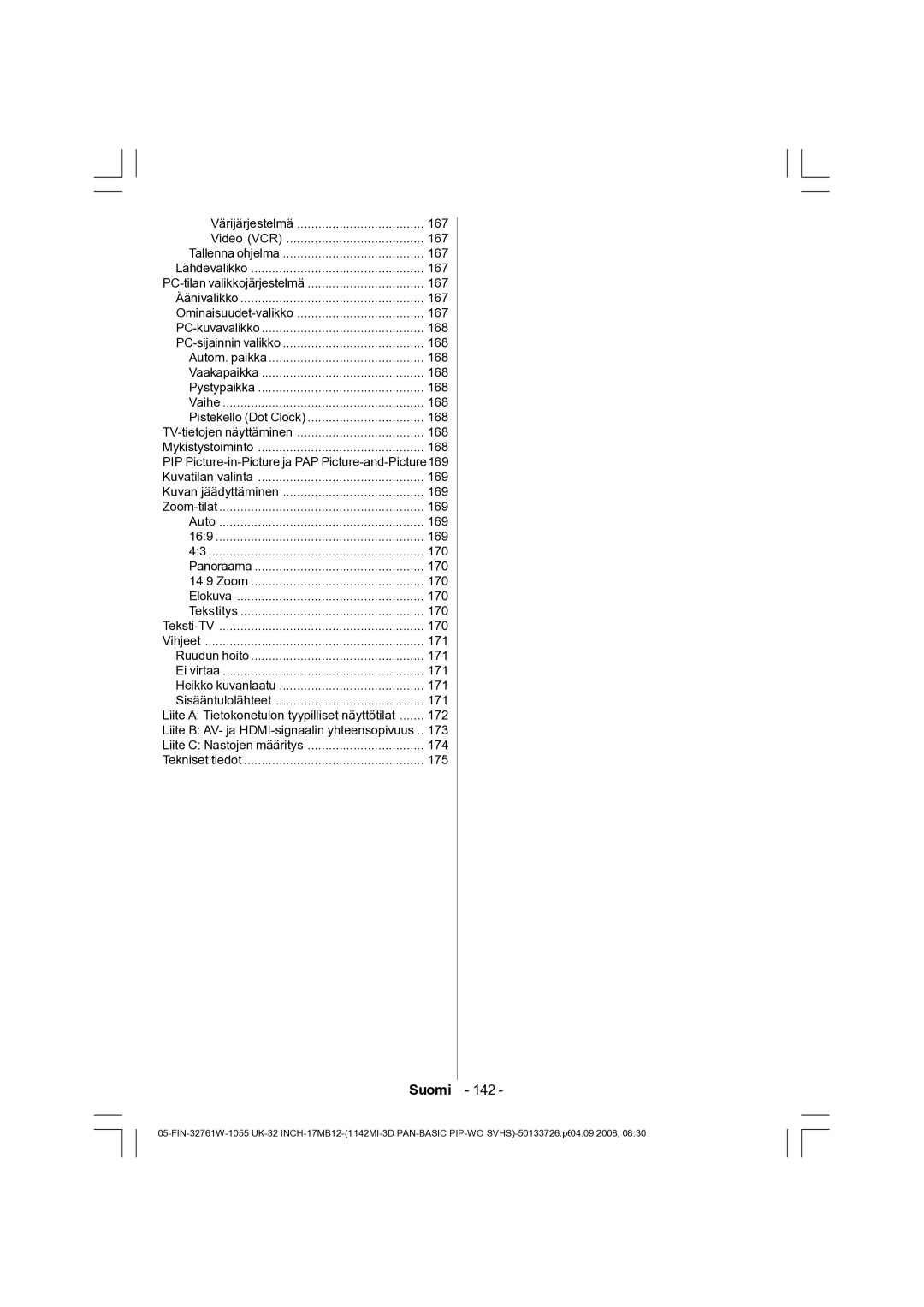 Dantax 32LCD V9 manual 172 