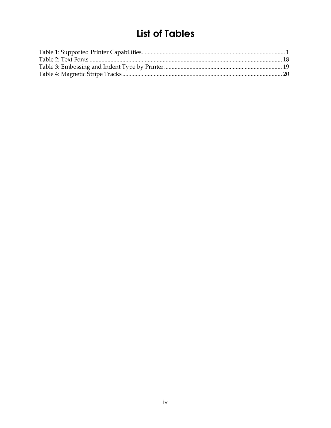 Datacard Group 450, 150I, 28X manual List of Tables 