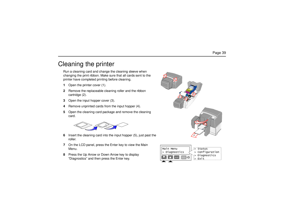 Datacard Group CP60 manual Cleaning the printer 