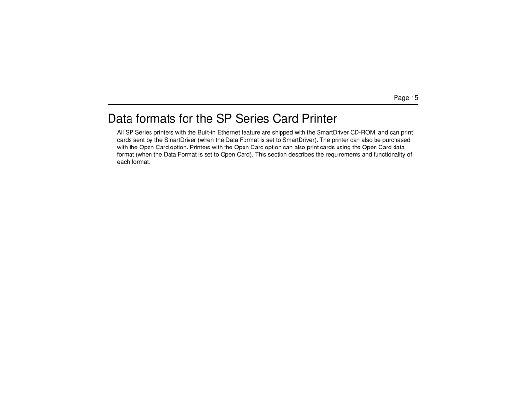 Datacard Group manual Data formats for the SP Series Card Printer 