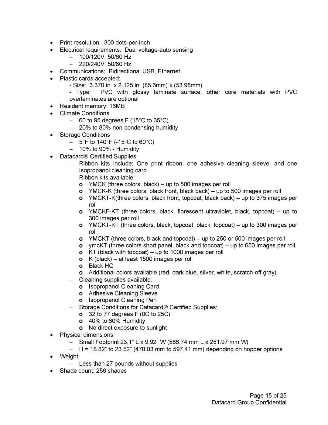 Datacard Group SP75 manual 