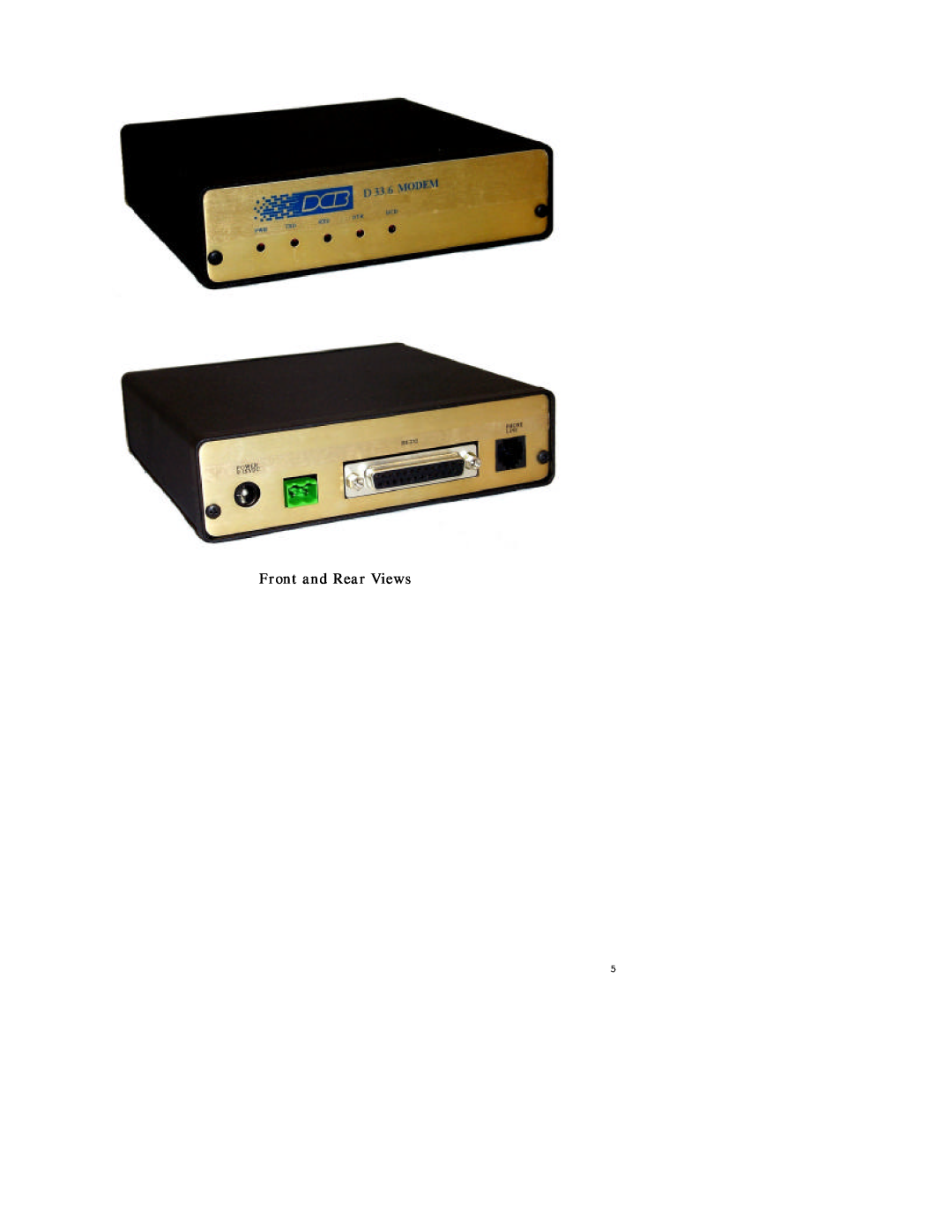 Datacom Systems D56 specifications Front and Rear Views 