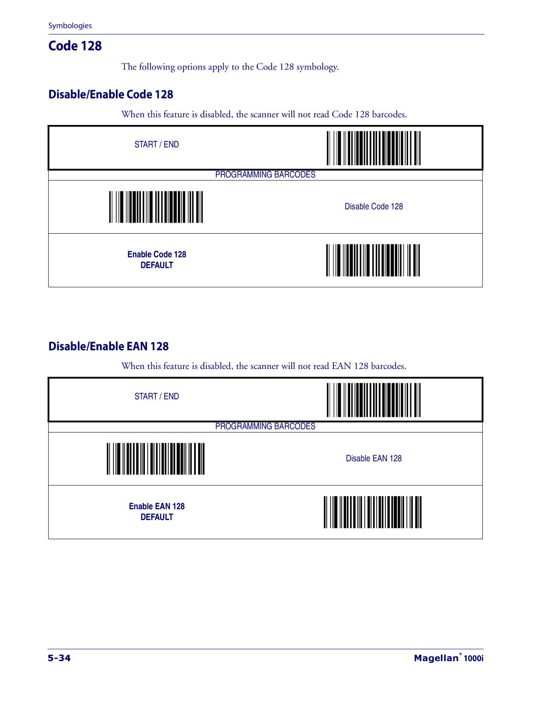 Datalogic Scanning 1000I manual Code, Disable/Enable EAN 