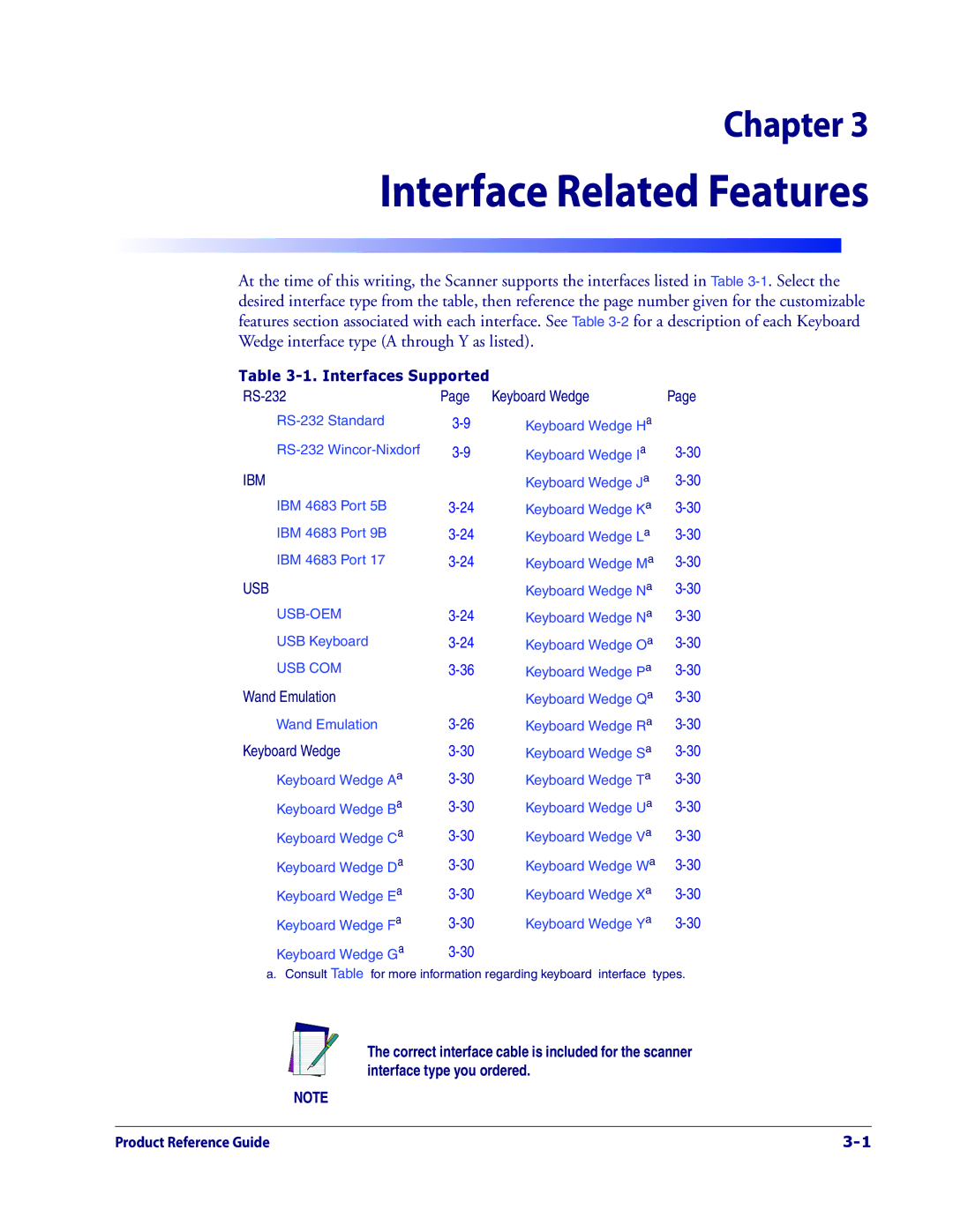 Datalogic Scanning 1000I manual Interface Related Features 