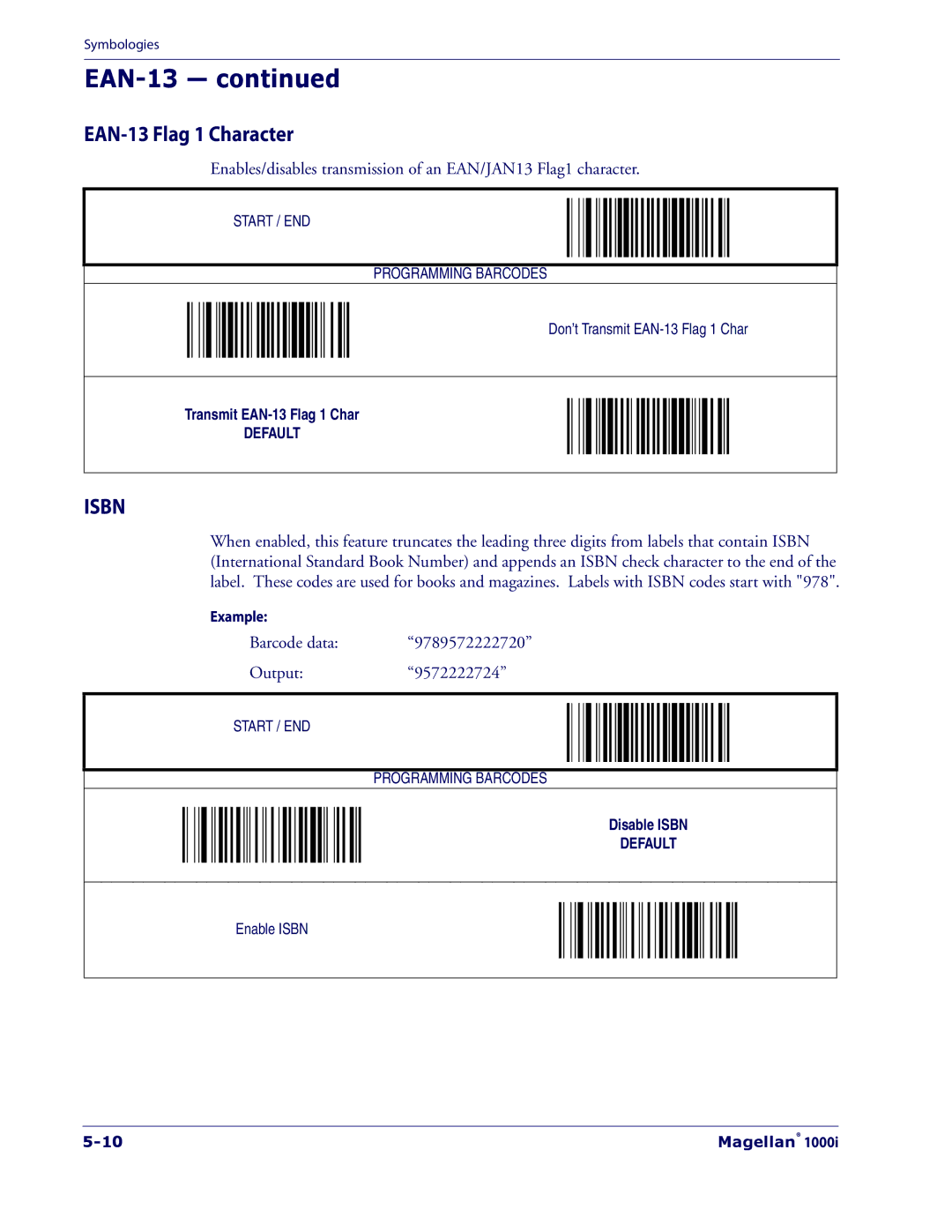 Datalogic Scanning 1000I manual EAN-13 Flag 1 Character 