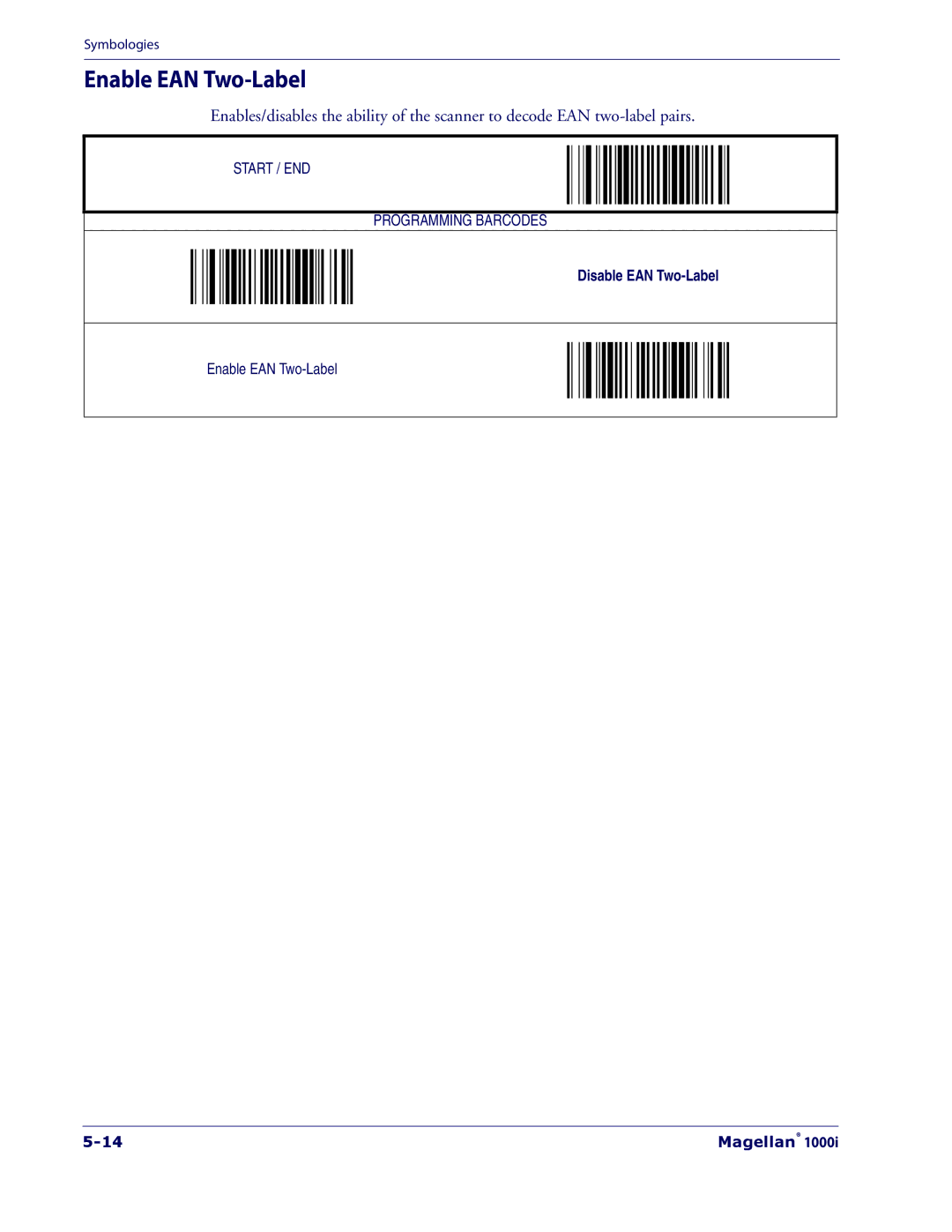 Datalogic Scanning 1000I manual Enable EAN Two-Label 