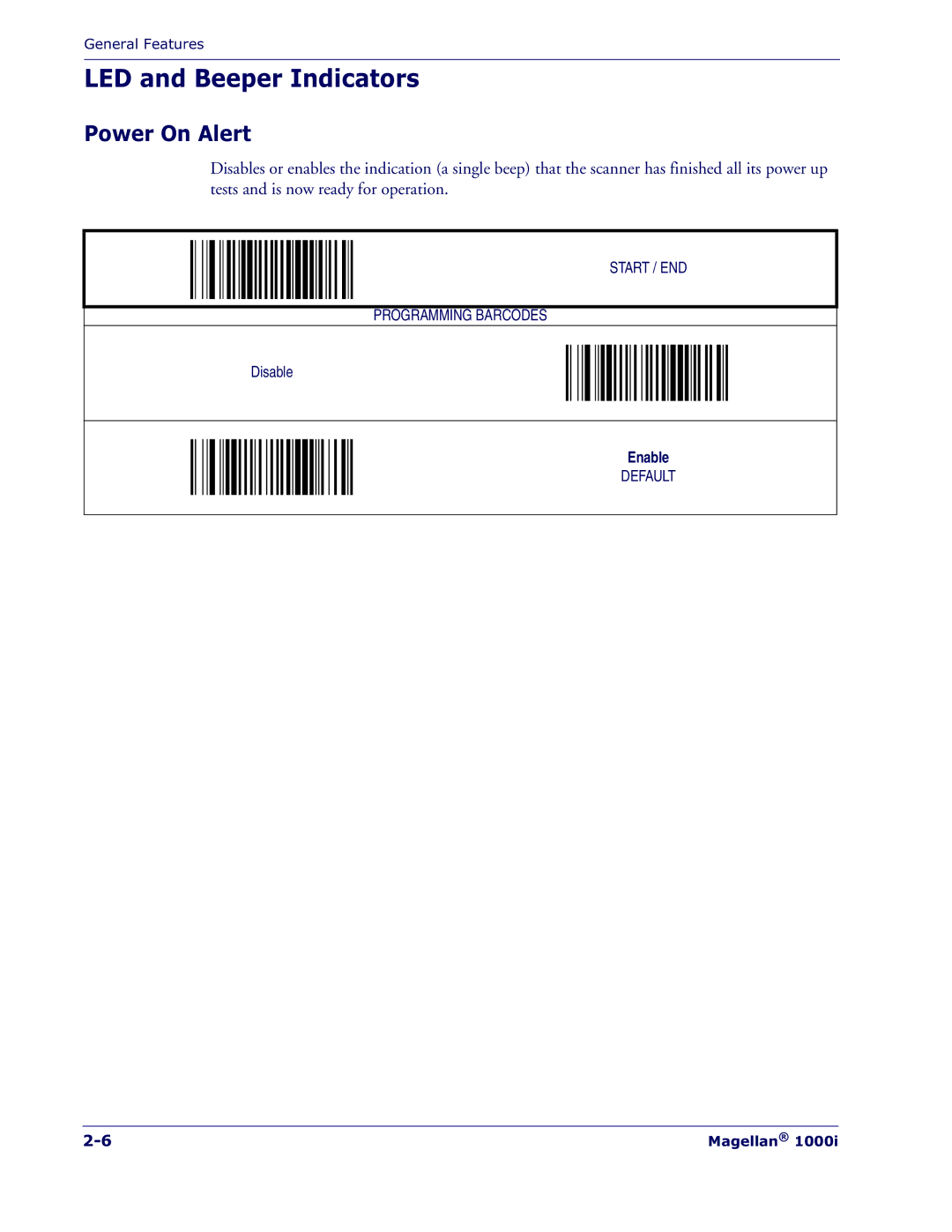 Datalogic Scanning 1000I manual LED and Beeper Indicators, Power On Alert 