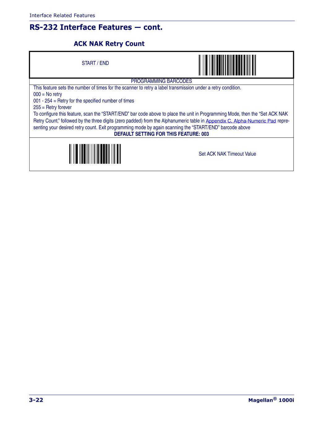 Datalogic Scanning 1000I manual ACK NAK Retry Count 