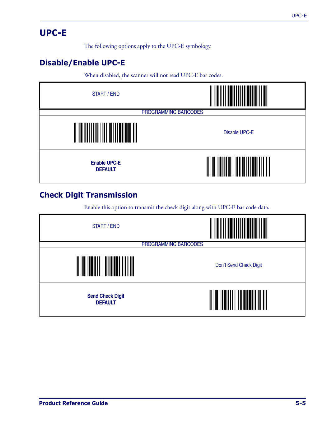 Datalogic Scanning 1000I manual Upc-E, Disable/Enable UPC-E 