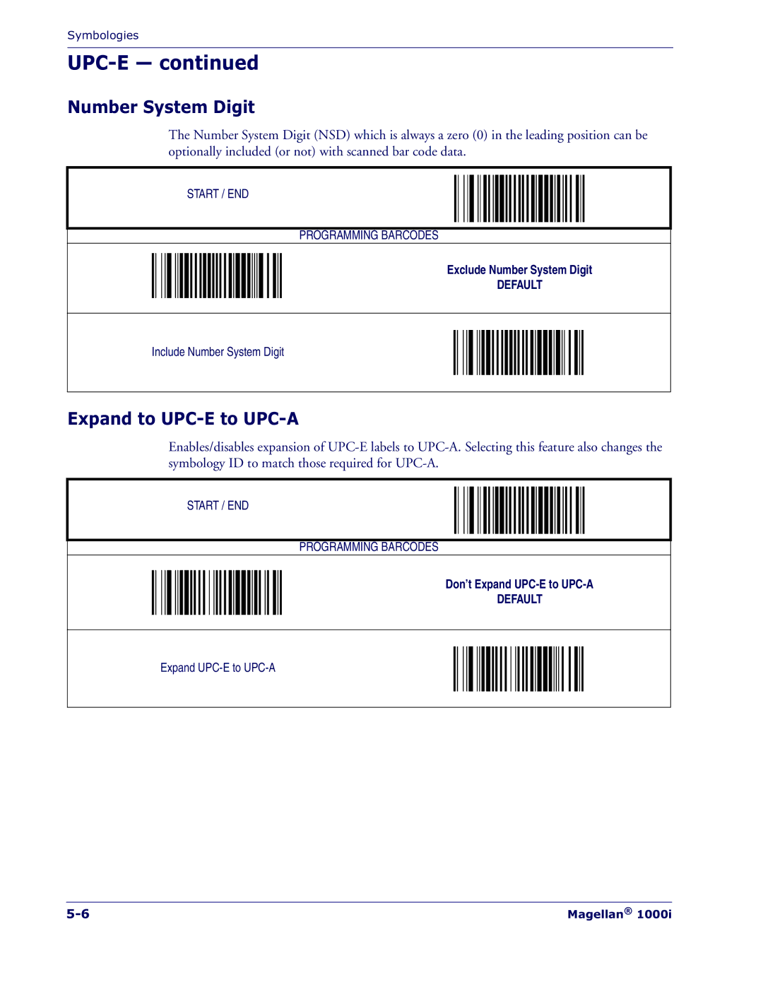 Datalogic Scanning 1000I manual Upc-E, Number System Digit, Expand to UPC-E to UPC-A 