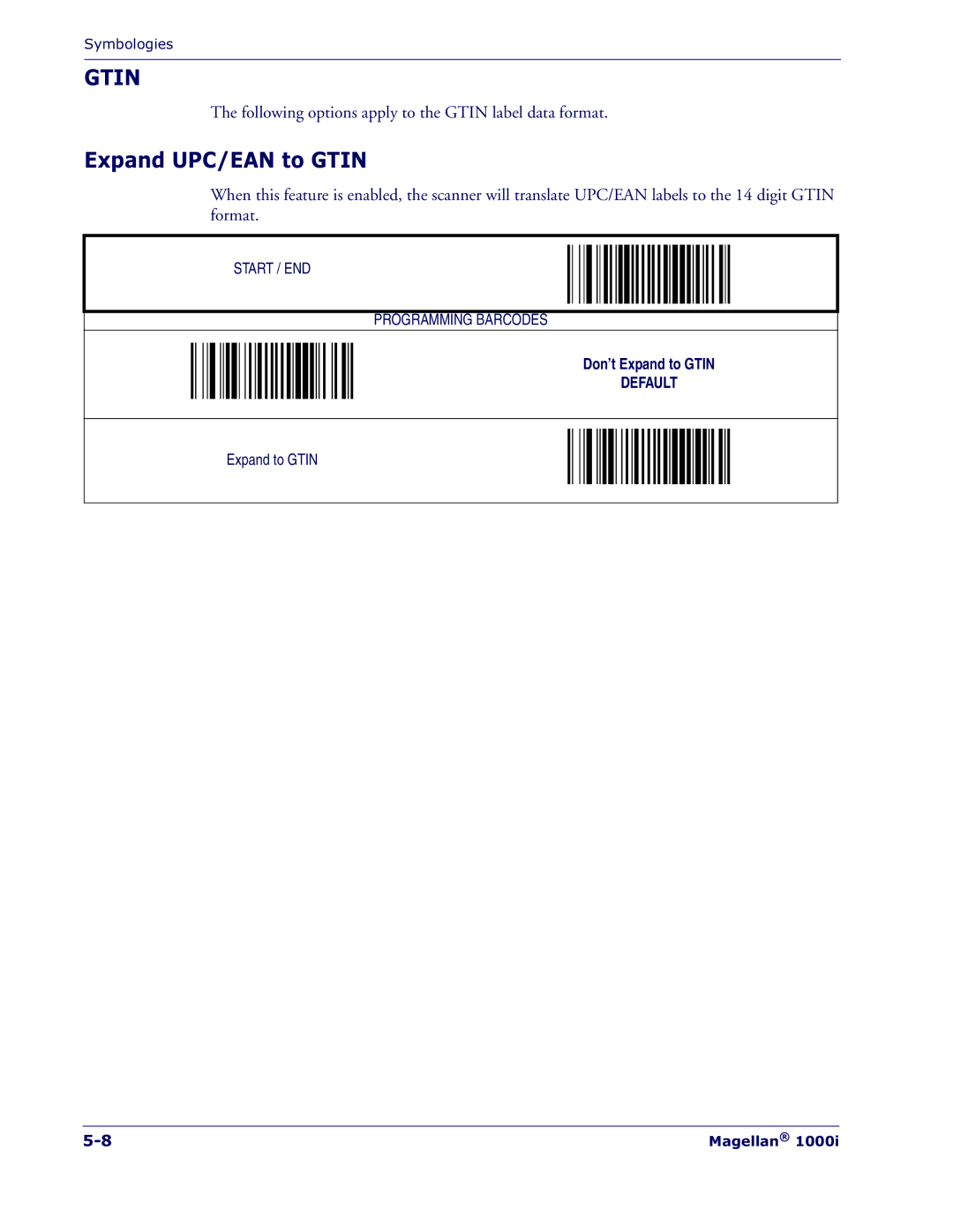 Datalogic Scanning 1000I manual Expand UPC/EAN to Gtin 