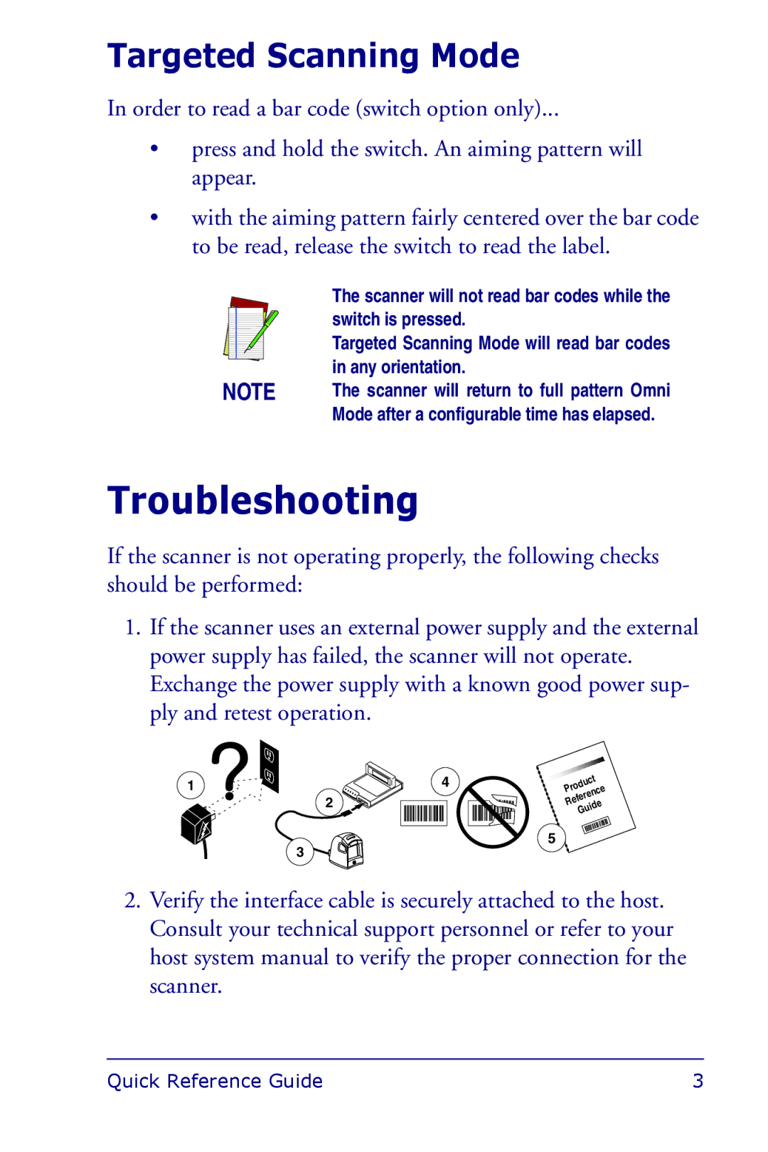 Datalogic Scanning 1000I manual Troubleshooting, Targeted Scanning Mode 