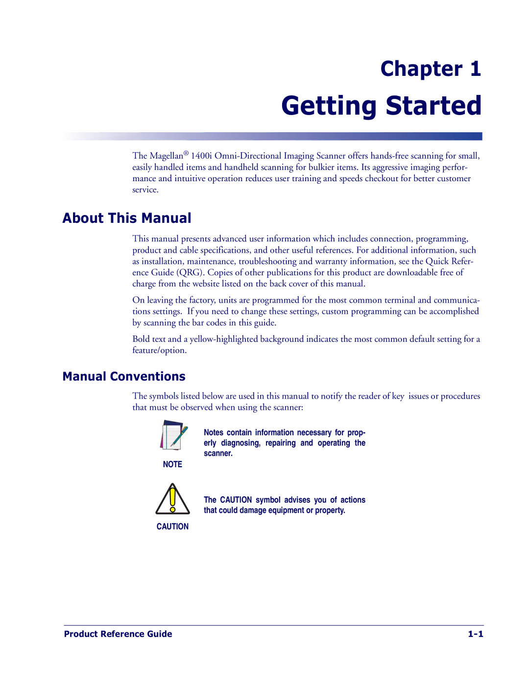 Datalogic Scanning 1400I manual About This Manual, Manual Conventions 