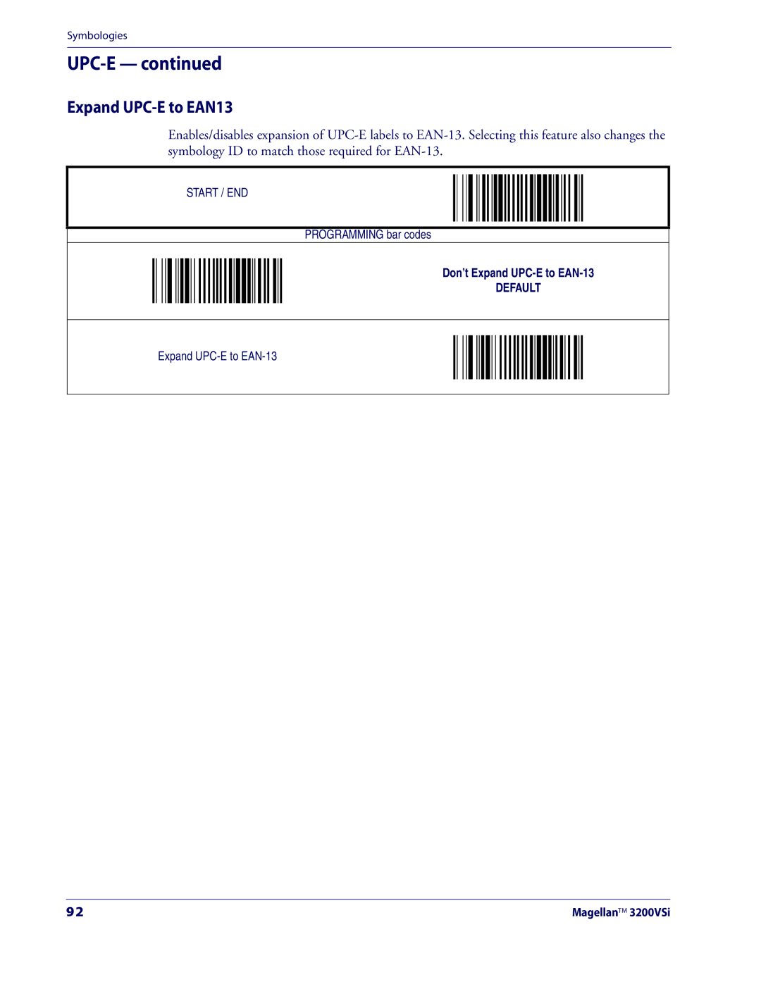 Datalogic Scanning 3200VSI manual Expand UPC-E to EAN13 