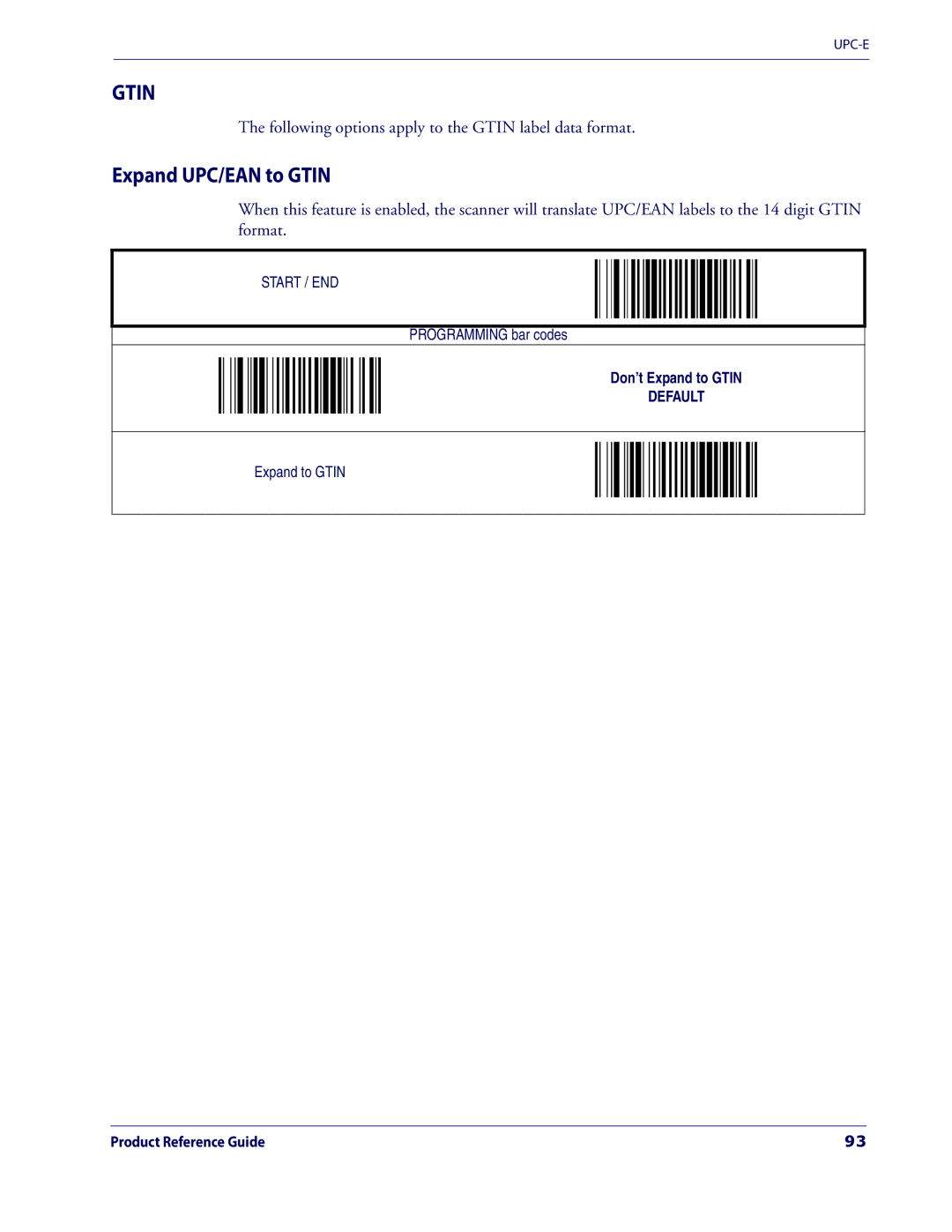 Datalogic Scanning 3200VSI manual Expand UPC/EAN to Gtin, Following options apply to the Gtin label data format 