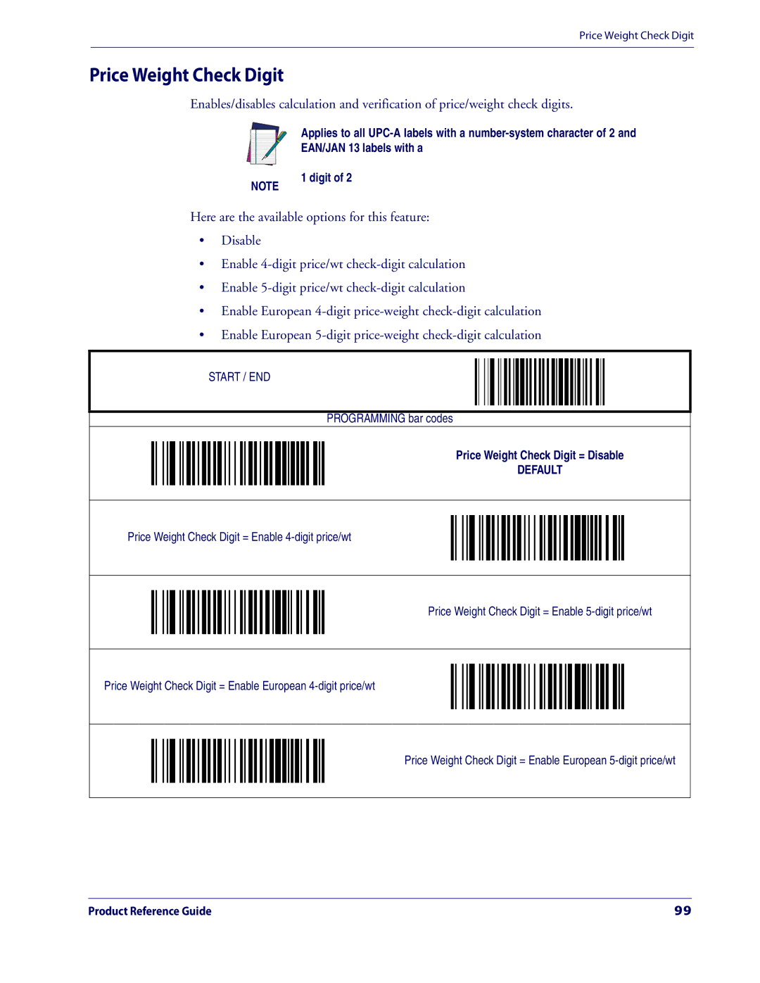 Datalogic Scanning 3200VSI manual Price Weight Check Digit 