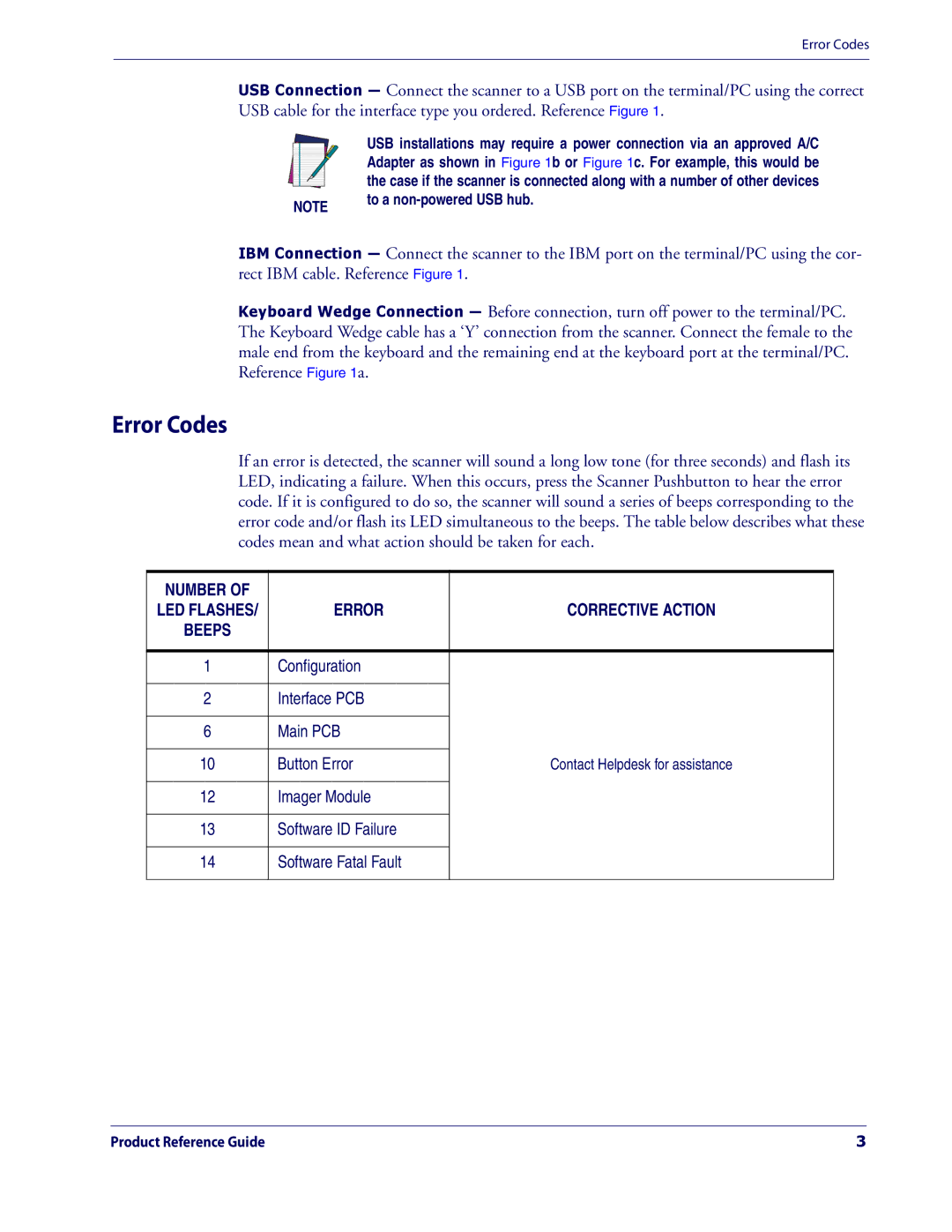 Datalogic Scanning 3200VSI manual Error Codes 