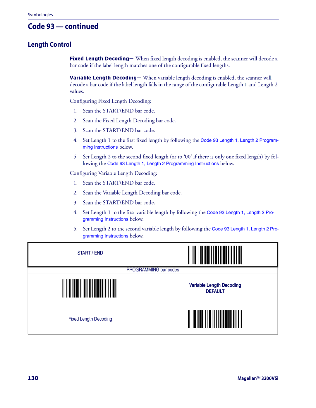 Datalogic Scanning 3200VSI manual Length Control, 130 