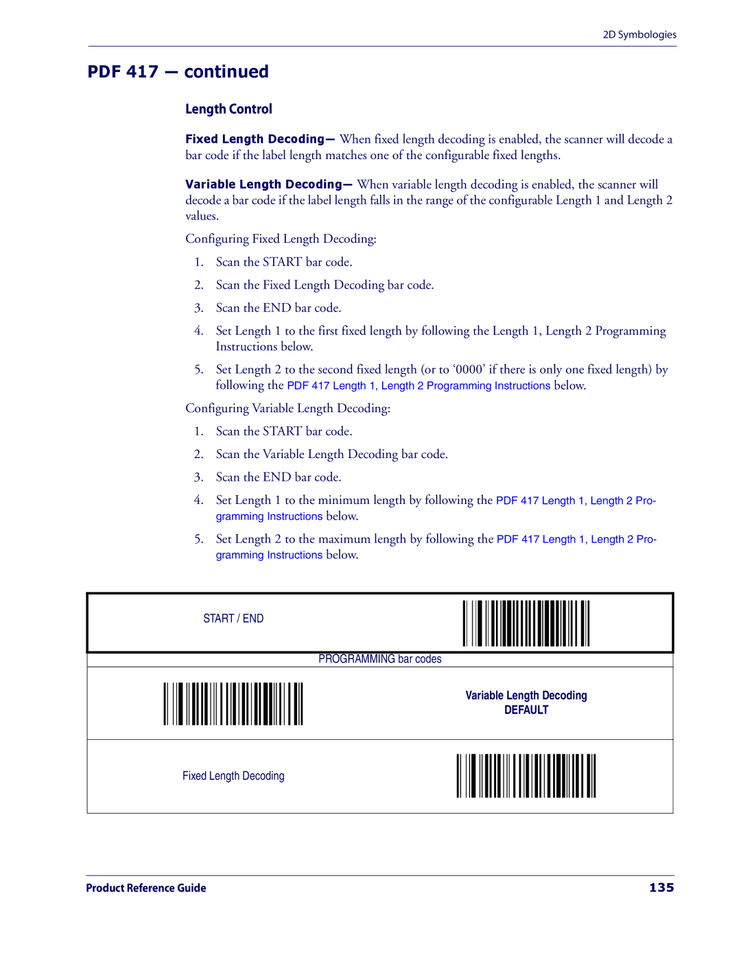 Datalogic Scanning 3200VSI manual Length Control, 135 