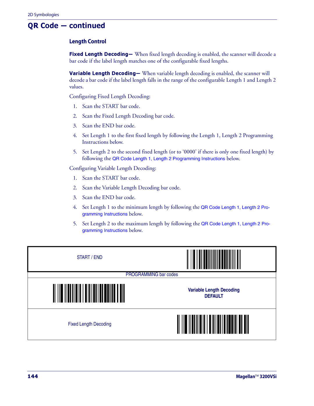 Datalogic Scanning 3200VSI manual QR Code, 144 