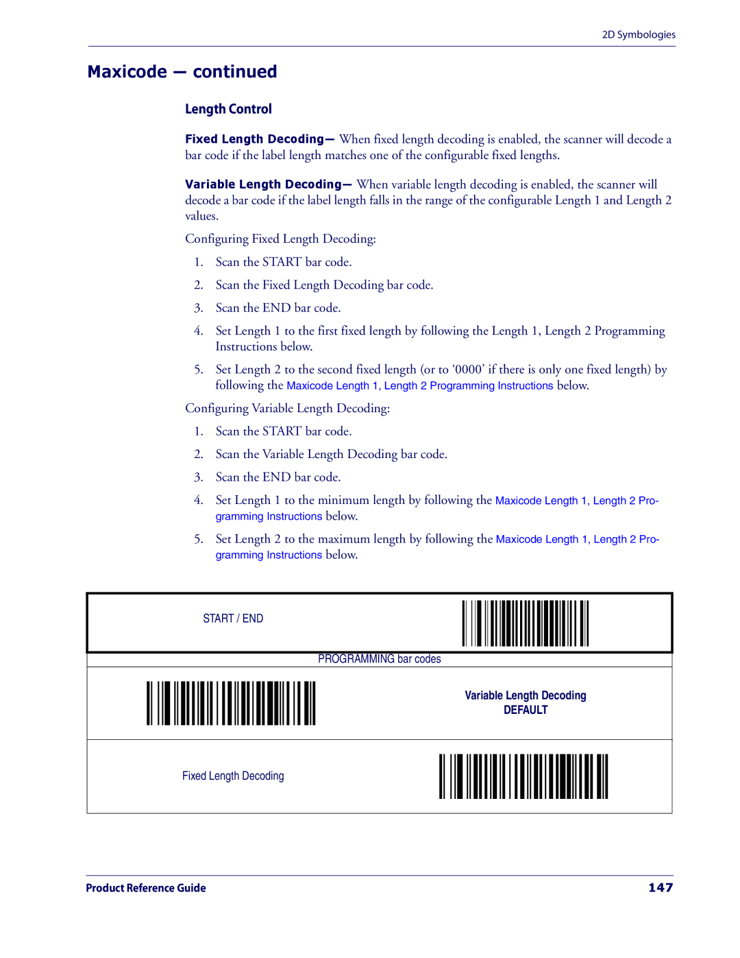 Datalogic Scanning 3200VSI manual Maxicode, 147 