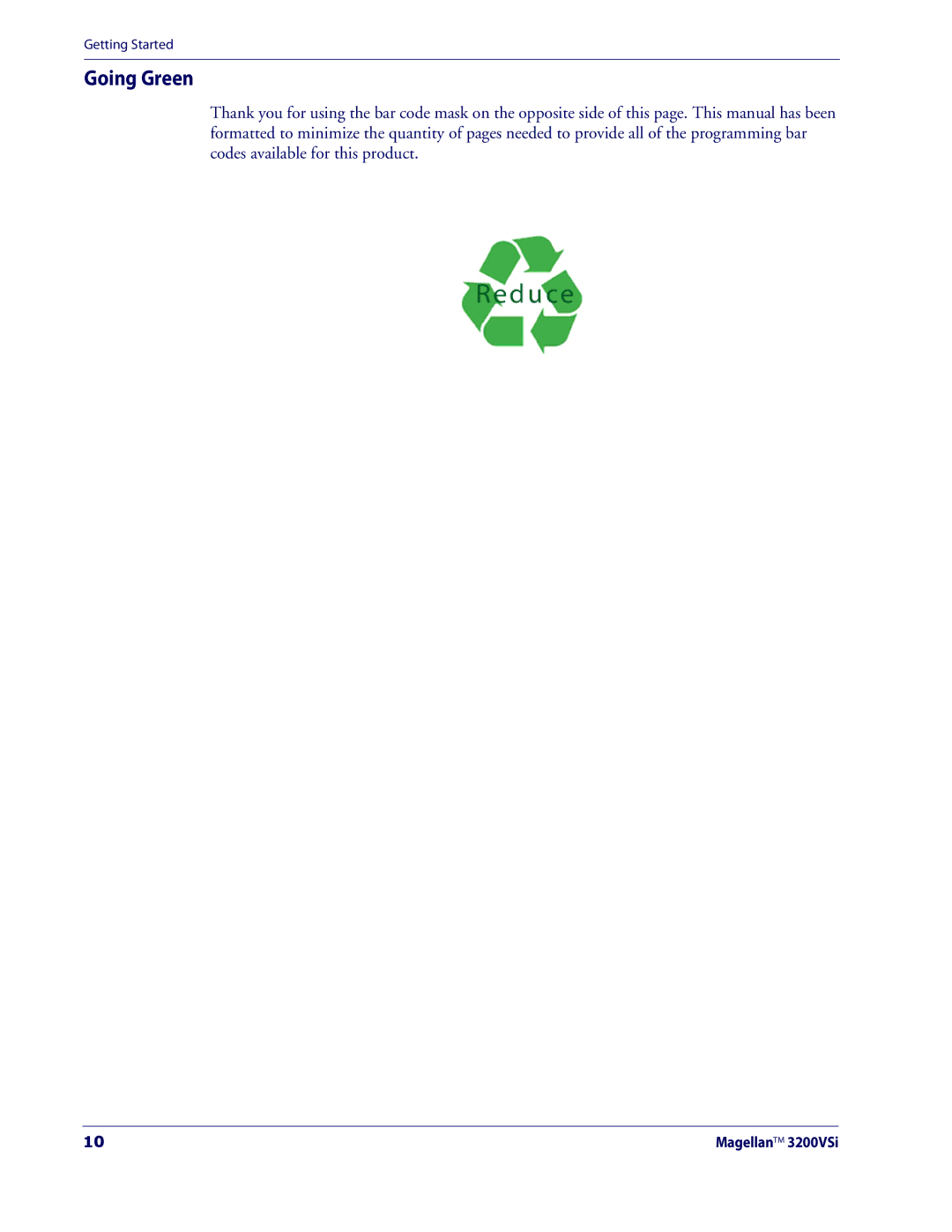 Datalogic Scanning 3200VSI manual Going Green 