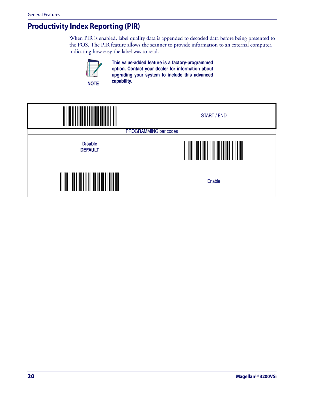 Datalogic Scanning 3200VSI manual Productivity Index Reporting PIR 