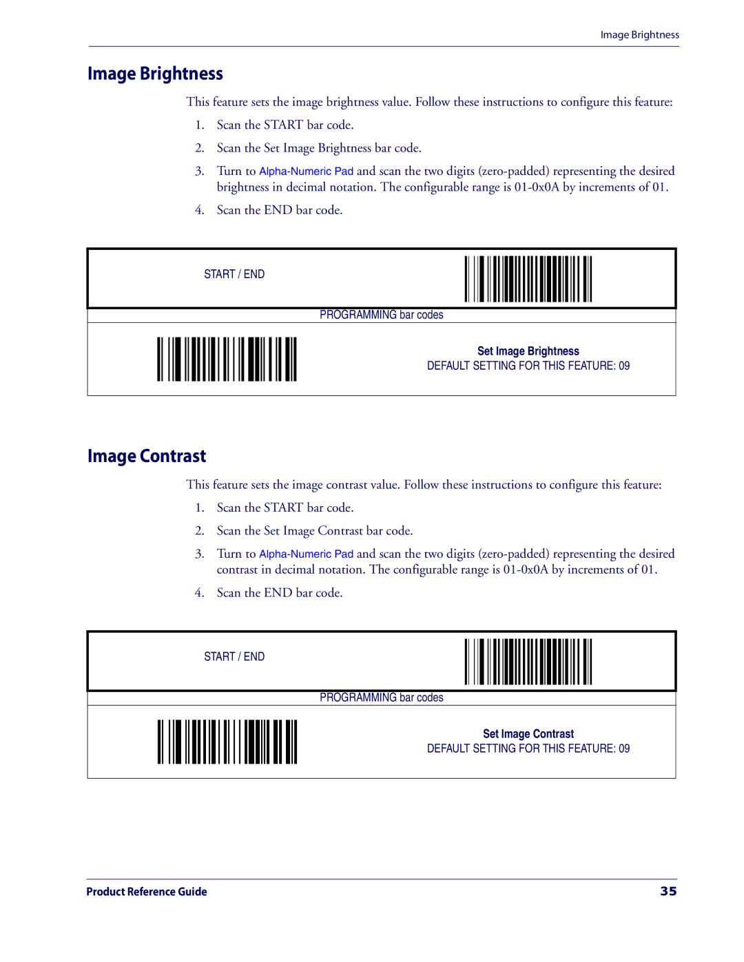 Datalogic Scanning 3200VSI manual Image Brightness, Image Contrast 