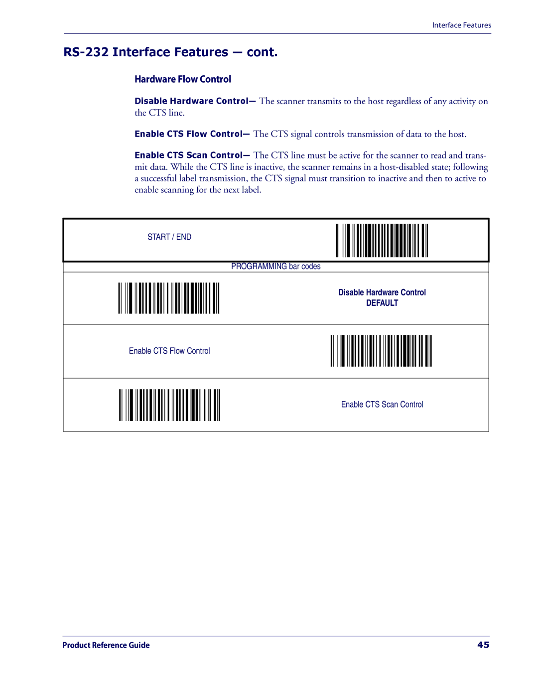 Datalogic Scanning 3200VSI manual Hardware Flow Control 