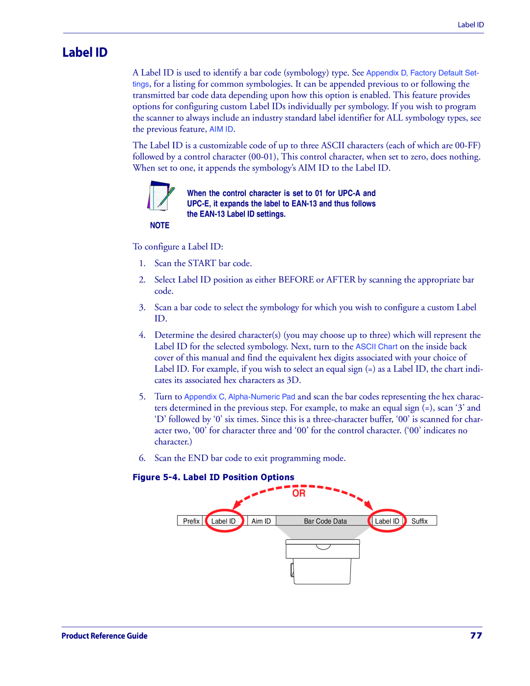 Datalogic Scanning 3200VSI manual Label ID Position Options 