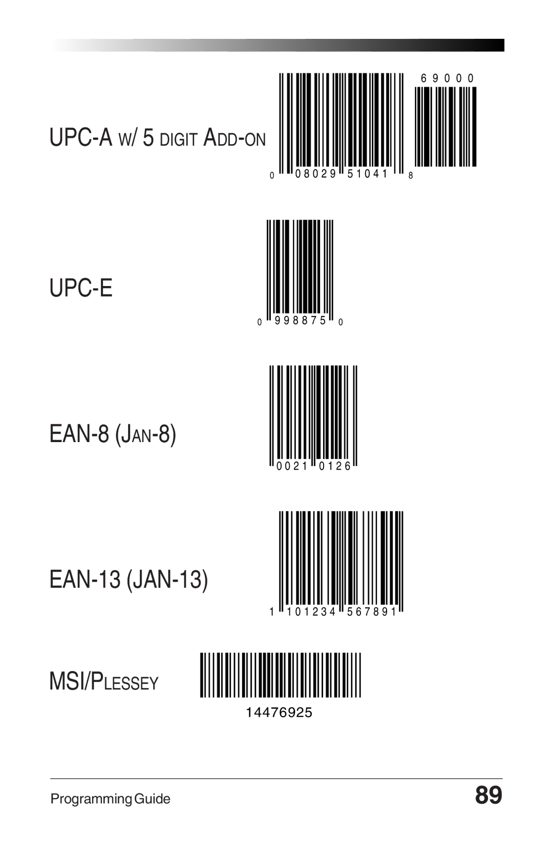 Datalogic Scanning 6000 PLUS manual Upc-E 