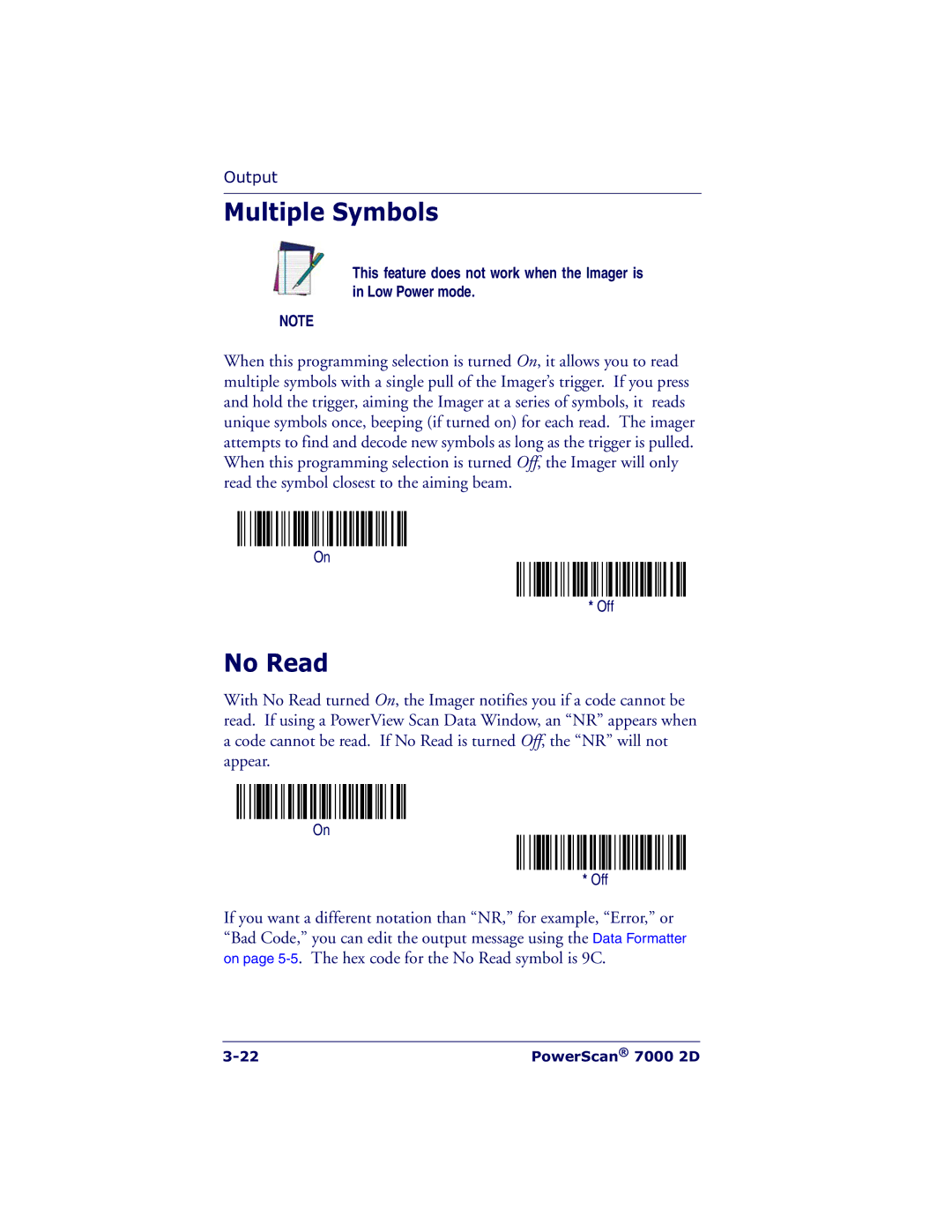 Datalogic Scanning 7000 manual Multiple Symbols, No Read 