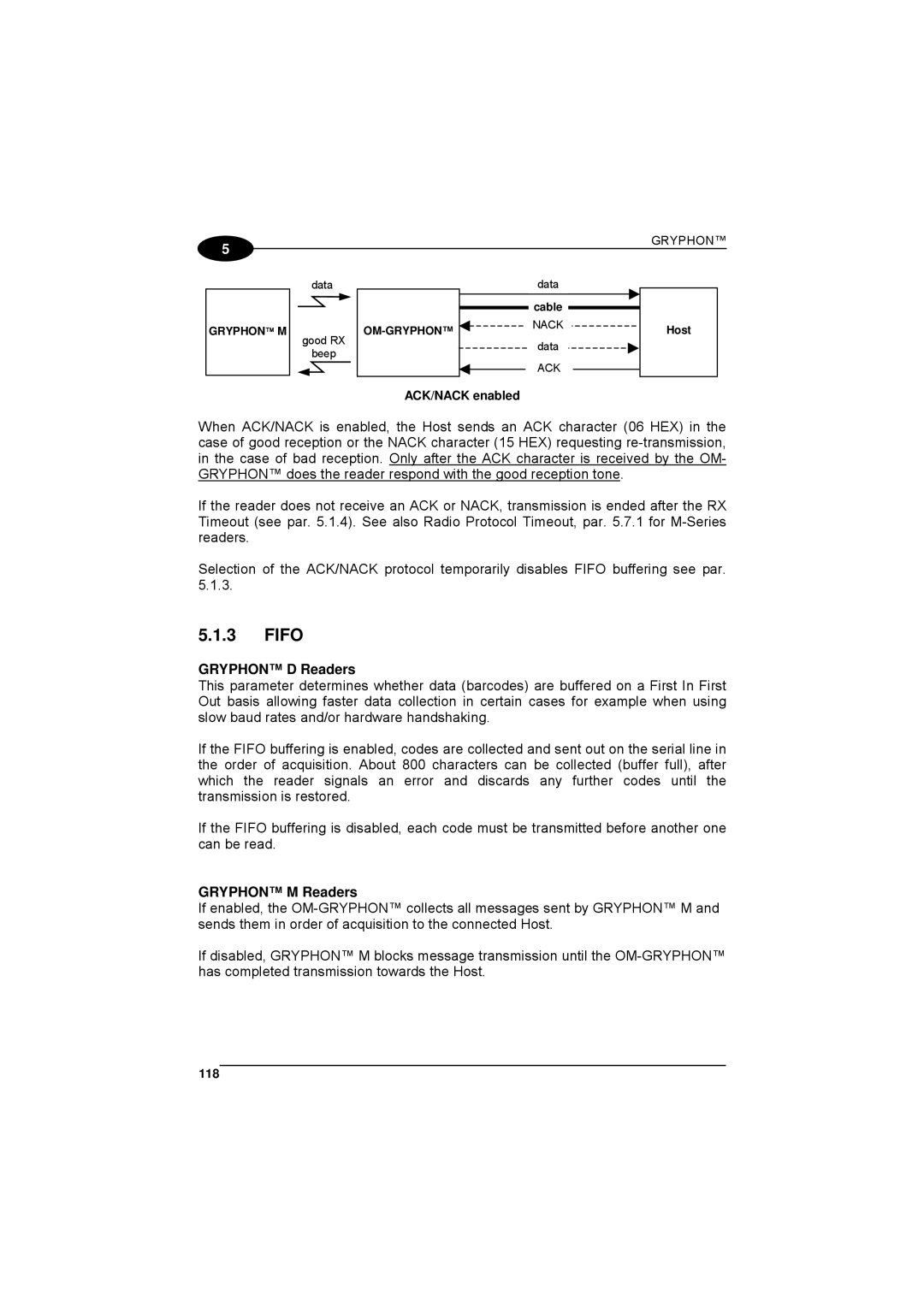 Datalogic Scanning 90ACC1780 manual Fifo, ACK/NACK enabled, 118 