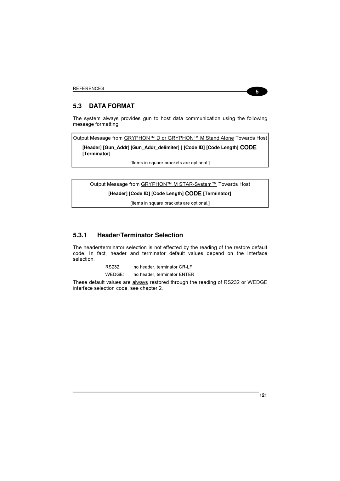 Datalogic Scanning 90ACC1780 manual Header/Terminator Selection, Header Code ID Code Length Code Terminator, 121 