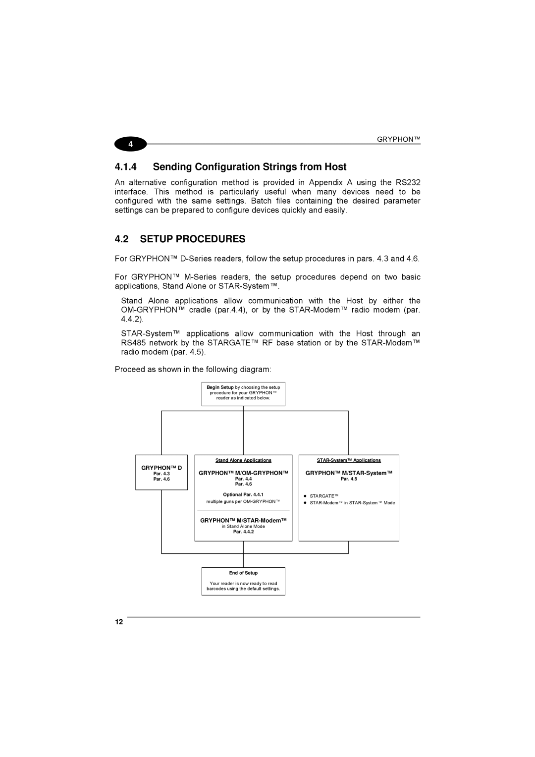 Datalogic Scanning 90ACC1780 manual Sending Configuration Strings from Host, Setup Procedures 