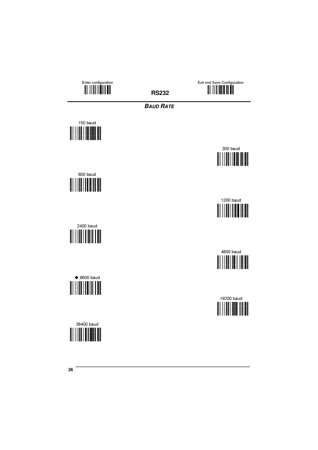 Datalogic Scanning 90ACC1780 manual k  k, Baud $%6k, $%9k i$%9k i$%9k, $%k i$%k i$%k, $%?k i$%?k i$%?k 