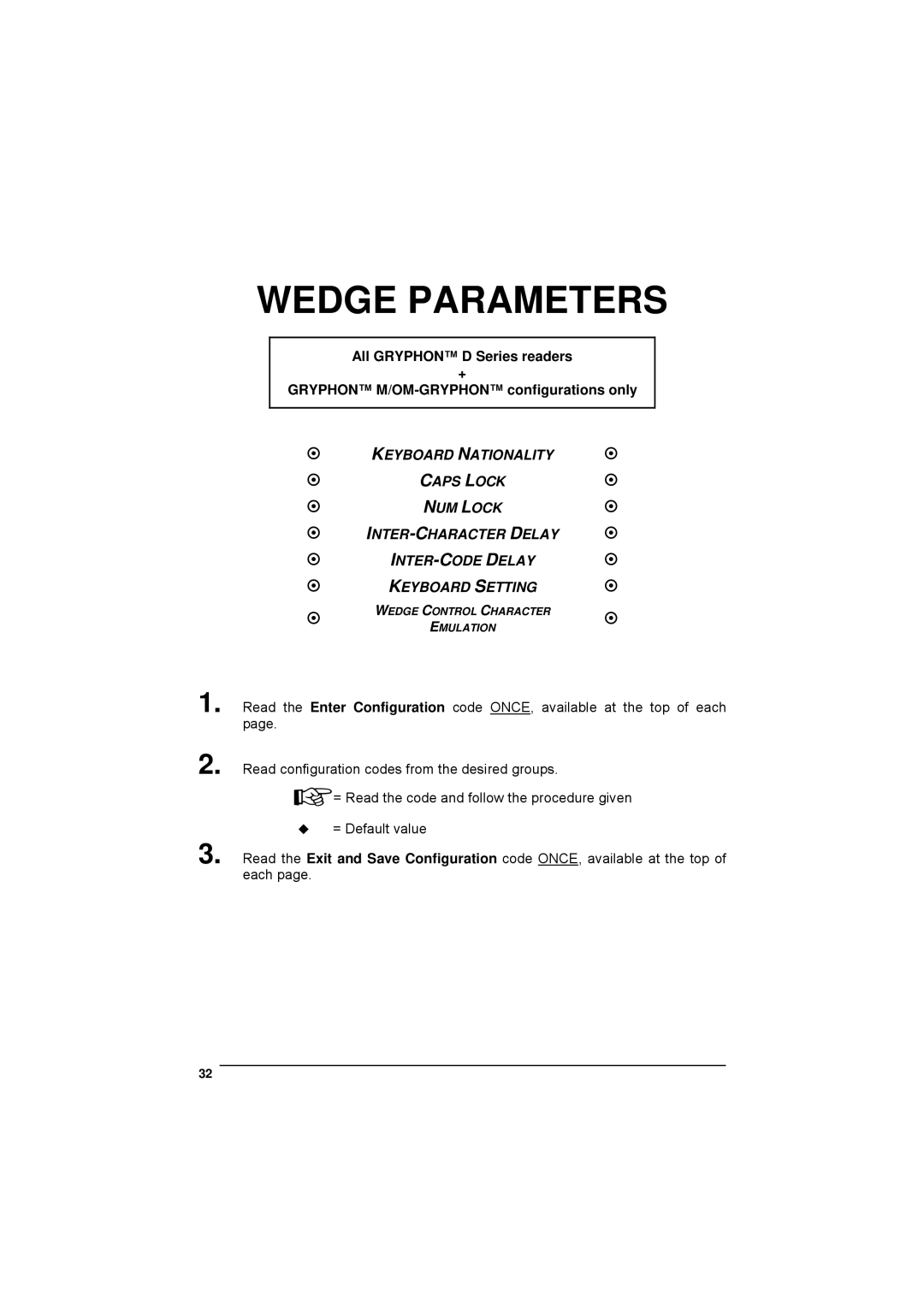 Datalogic Scanning 90ACC1780 manual Wedge Parameters 